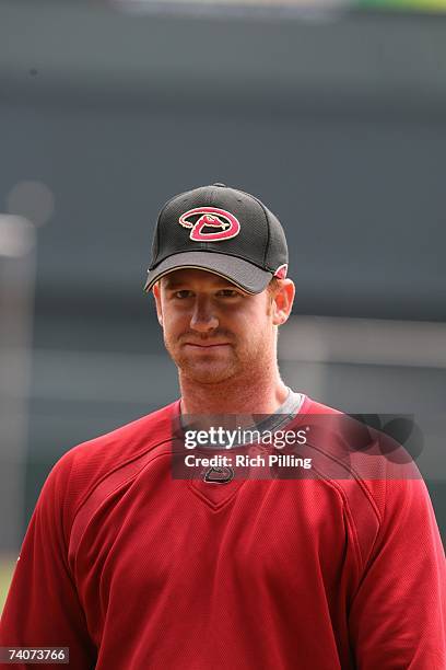 Chad Tracy of the Arizona Diamondbacks prior to the game against the San Francisco Giants at AT&T Park in San Francisco, California on April 22,...