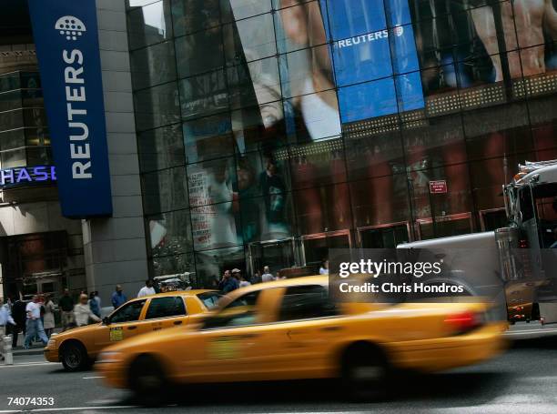 The Reuters building in Times Square is seen May 4, 2007 in New York City. According to reports Thomson Corp has made a take over offer for the...