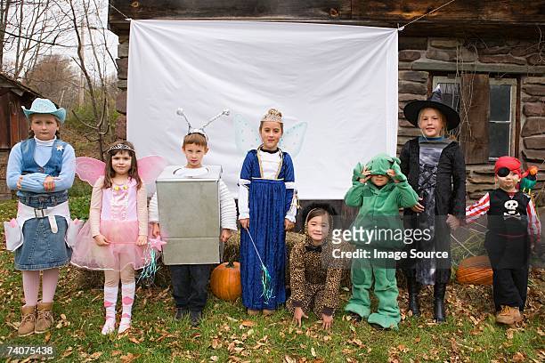 kids in halloween costumes - leopard frog bildbanksfoton och bilder