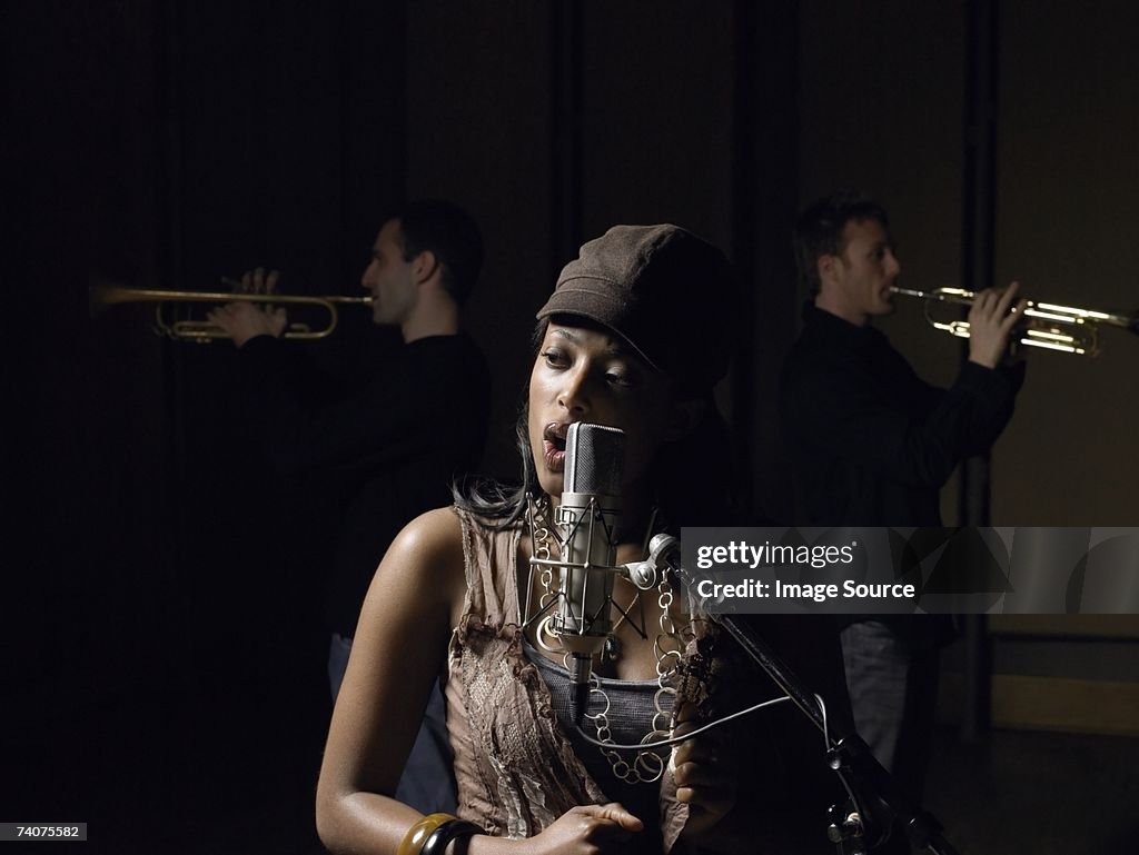 Young woman singing