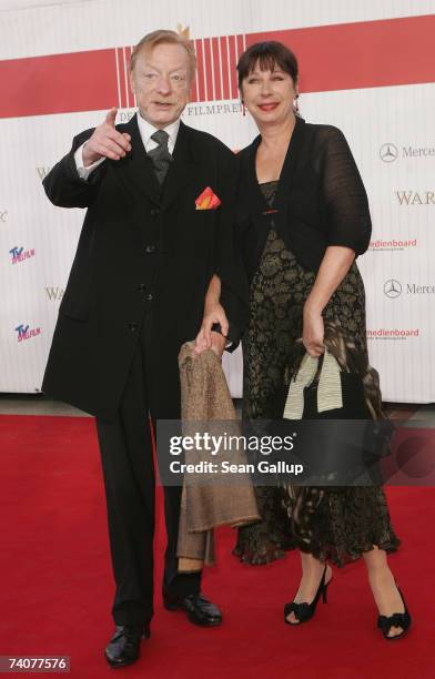 Actor Otto Sander and his wife Monika Hansen attend the German Film Award at the Palais am Funkturm May 4, 2007 in Berlin, Germany.