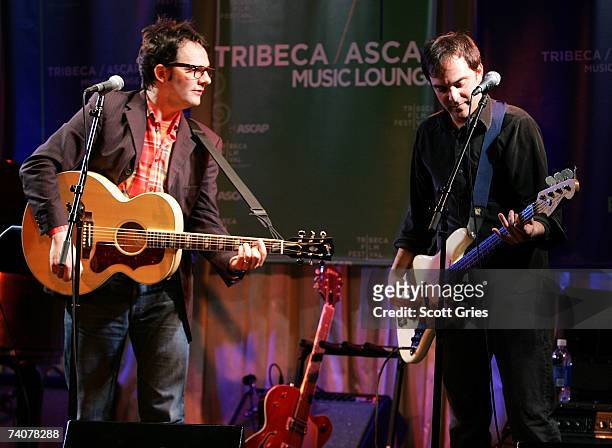 Musicians Mike Viola and Adam Schlesinger performs onstage at the ASCAP / Tribeca Music Lounge at The 2007 Tribeca Film Festival on May 4, 2007 in...