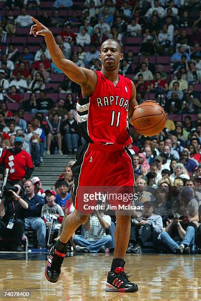 Ford of the Toronto Raptors handles the ball against the New Jersey Nets in Game Six of the Eastern Conference Quarterfinals during the 2007 NBA...