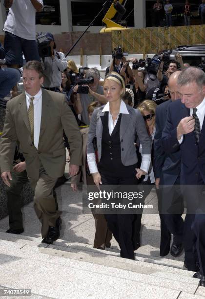 Hotel heiress and reality TV star Paris Hilton arrives at the Metropolitan Branch Courthouse on May 4, 2007 in Los Angeles, California. Los Angeles...