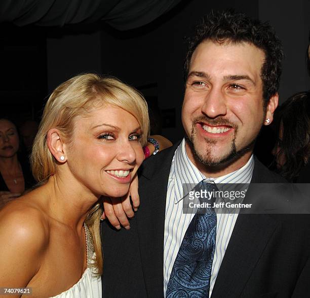 Joey Fatone and his Dancing With The Stars partner Kym Johnson at the Stuff Magazine Party presented by Polaroid and Maker's Mark during the events...