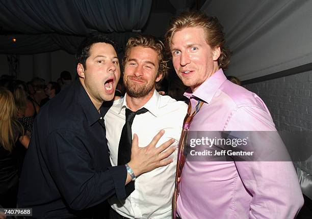 Actors Greg Grunberg, Scott Speedman and Josh Meyers attend the Stuff Magazine Party presented by Polaroid and Maker's Mark during the events for the...