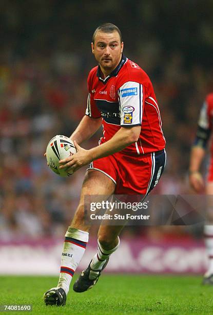 Paul Cooke of Rovers runs with the ball during the Engage Super League match between Hull FC and Hull KR at the Millennium Stadium on May 5, 2007 in...