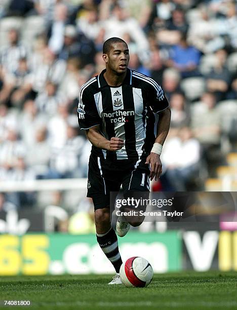 Oguchi Onyewu of Newcastle in action during the Barclays Premiership match between Newcastle United and Blackburn Rovers at St. James' Park on May 5,...
