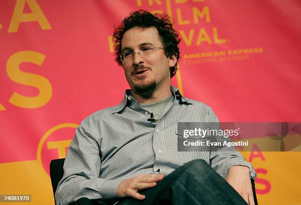Writer/director Darren Aronofsky speaks at the Alfred P. Sloan Foundation panel discussion at the 2007 Tribeca Film Festival on May 5, 2007 in New...
