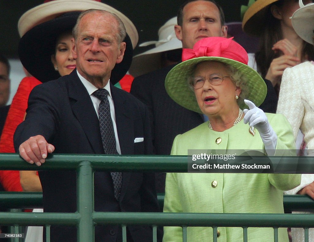 Queen Elizabeth And The Duke Of Edinburgh Attend Kentucky Derby
