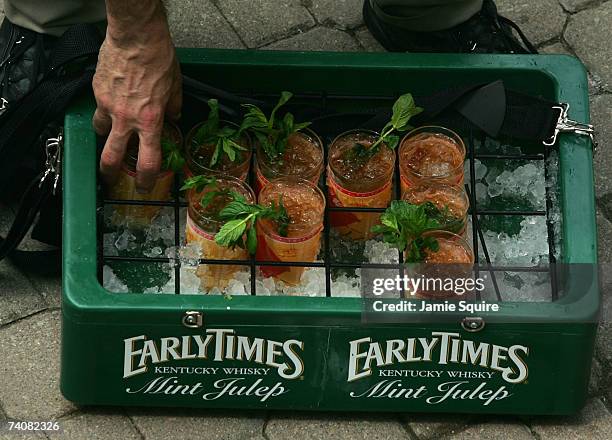 Vendor sells "Mint Juleps" during the 133rd Kentucky Derby on May 5, 2007 at Churchill Downs in Louisville, Kentucky.