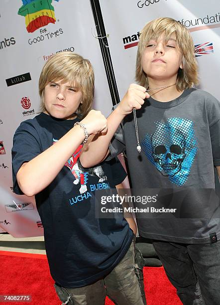 Actors Dylan Sprouse and Cole Sprouse arrive at the Camp Ronald McDonald For Good Times 1st Annual Celebrity Teen Fashion Show at the 20th Century...