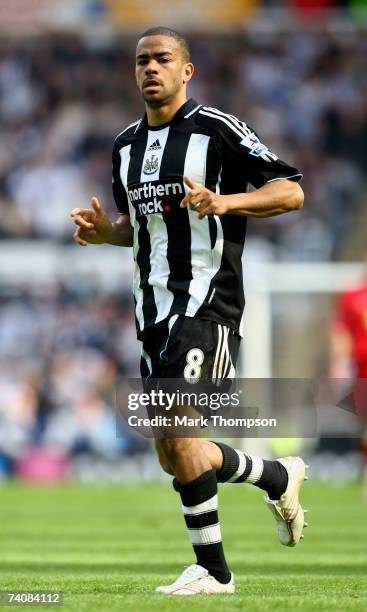 Kieron Dyer of Newcastle United in action during the Barclays Premiership match between Newcastle United and Blackburn Rovers at St James' Park on...