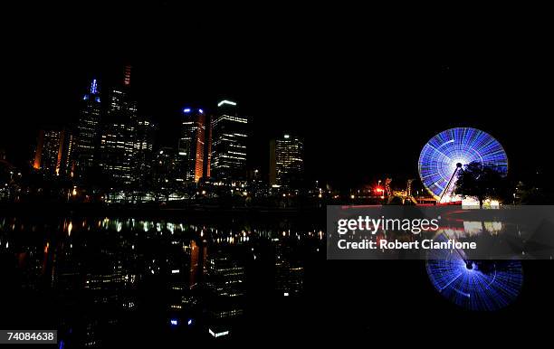 The Southern Hemisphere's largest travelling Ferris Wheel is seen at Birrung Mar on May 6, 2007 in Melbourne, Australia. The Ferris Wheel is 45...