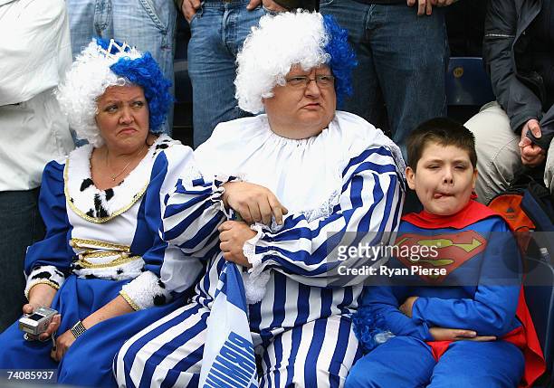Birmingham City fans look on during the Coca Cola Championship match between Preston North End and Birmingham City at Deepdale on May 6, 2007 in...