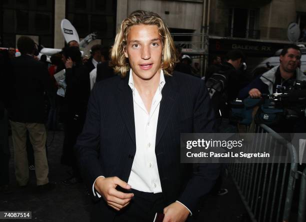 Jean Sarkozy the son of the Conservative UMP Leader and French Presidential candidate Nicolas Sarkozy, arrives after the Second Round of the French...