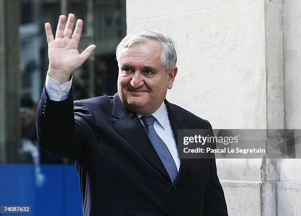 French former Prime Minister Jean-Pierre Raffarin attends a victory rally for Conservative UMP Leader and French Presidential candidate Nicolas...