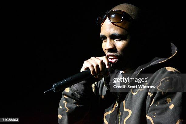 Rapper Consequence performs live during the Spider-Man 3 wrap up event at The Apollo Theatre May 6, 2007 in New York City.