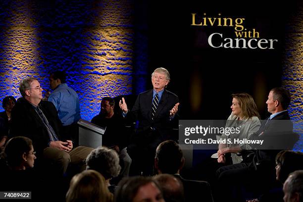 Ted Koppel hosts "Koppel on Discovery: Living with Cancer," a live town hall meeting from Discovery World Headquarters on May 6, 2007 in Silver...