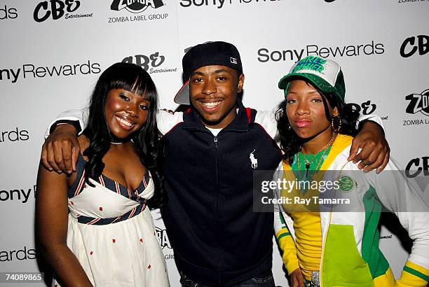 Recording artists Young B, DJ Webstar, and Lil Mama arrive at Chris Brown's Birthday Bash at Avalon May 06, 2007 in New York City.