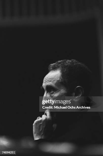 Haile Selassie I , , Emperor of Ethiopia, prepares to address the General Assembly of the United Nations on October 7, 1963 in New York City New York.