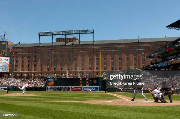General View of the stadium as Steve Trachsel of the Baltimore Orioles pitches to Grady Sizemore of the Cleveland Indians on May 7, 2007 at Oriole...