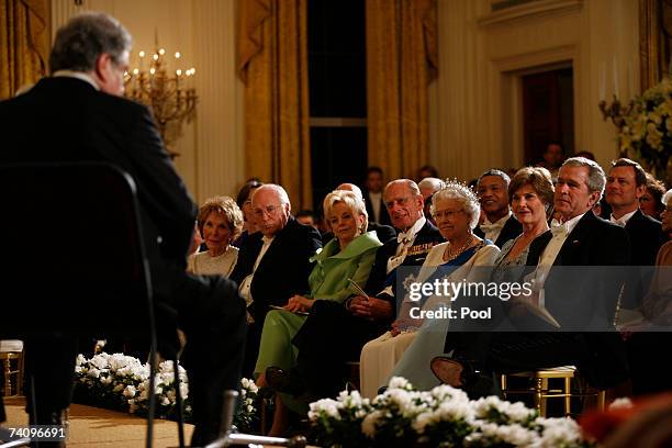 Former First Lady Nancy Reagan, Vice President Dick Cheney, his wife Lynn Cheney, Royal Highness Prince Philip, the Duke of Edinburgh, Her Majesty...