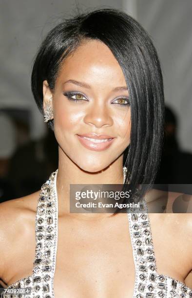 Actress Rihanna attends the Metropolitan Museum of Art Costume Institute Benefit Gala "Poiret: King Of Fashion" at the Metropolitan Museum of Art on...