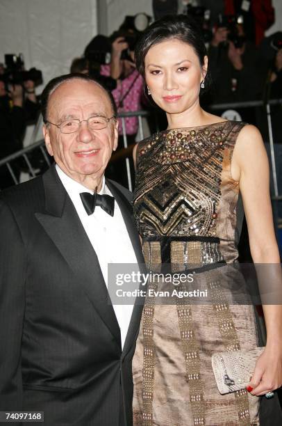 NewsCorp's Rupert Murdoch and his wife, Wendi Deng attend the Metropolitan Museum of Art Costume Institute Benefit Gala "Poiret: King Of Fashion" at...