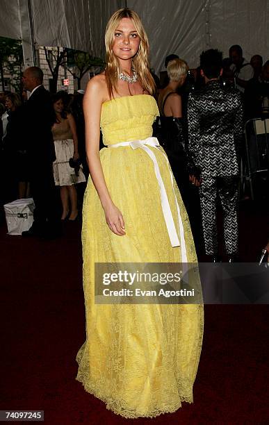 Model Caroline Trentini attend the Metropolitan Museum of Art Costume Institute Benefit Gala "Poiret: King Of Fashion" at the Metropolitan Museum of...