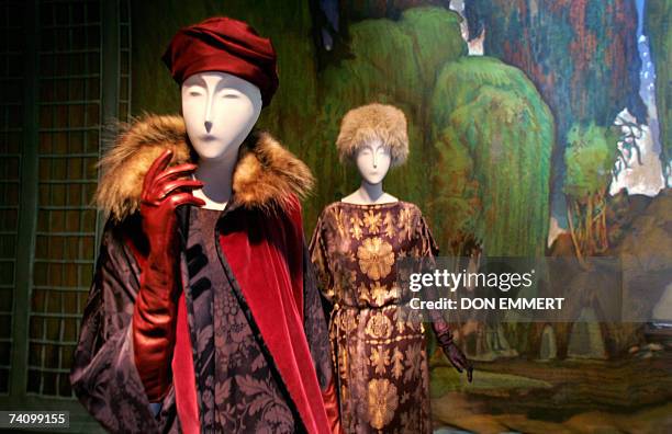 New York, UNITED STATES: Some of the fashions in the show "Poiret: King of Fashion" are displayed 07 May, 2007 during a media preview at the...