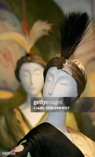 New York, UNITED STATES: Some of the fashions in the show "Poiret: King of Fashion" are displayed 07 May, 2007 during a media preview at the...