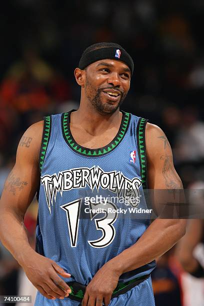 Mike James of the Minnesota Timberwolves reacts to play during the NBA game against the Golden State Warriors at Oracle Arena on April 15, 2007 in...