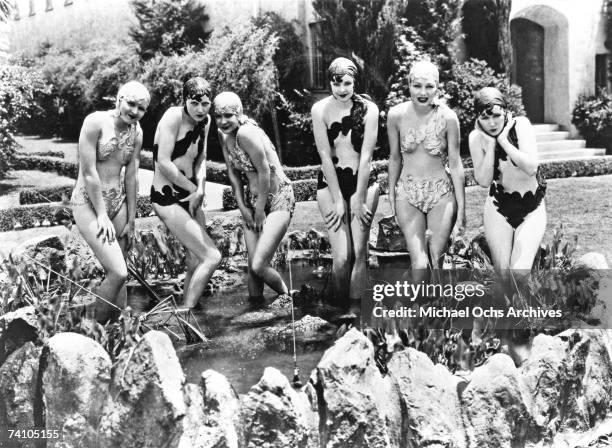 Chorus Girls from Warner Brothers production "42nd Steet" pose at Warner Brothers Studio in Brubank, California.