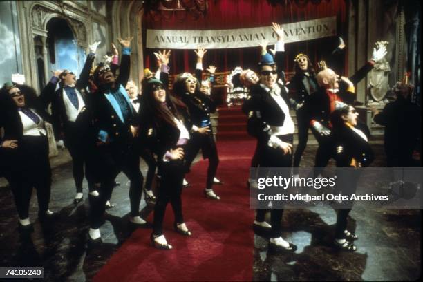 Cast members dance "The Time Warp" in a scene from the movie "The Rocky Horror Picture Show" directed by Jim Sharman.