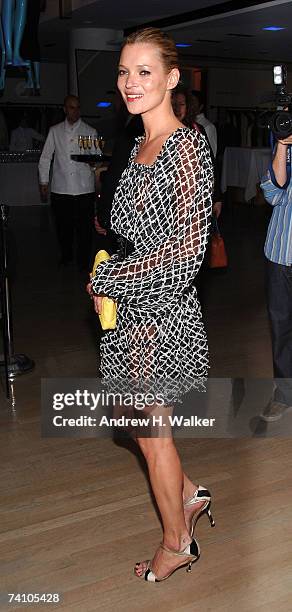 Kate Moss attends the launch of her new TopShop clothing line at Barneys New York on May 8, 2007 in New York City.