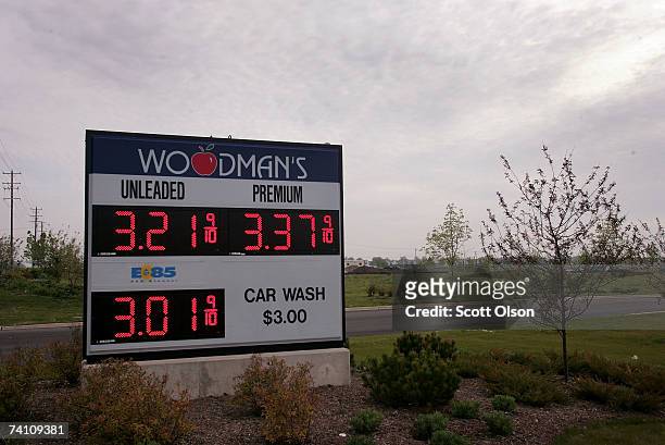 Sign advertises the price of ethanol and gasoline at a station May 8, 2007 in North Aurora, Illinois. More acres in the United States are expected to...