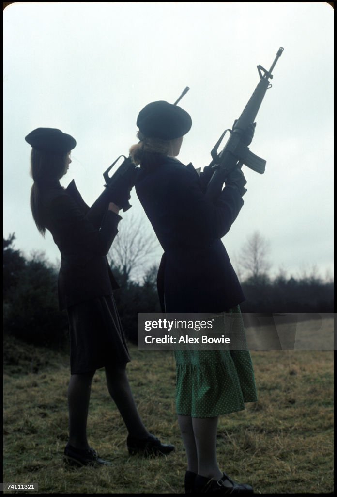 Ira With Rifles IRA girls with M16 rifles pose during a training and propaganda ...