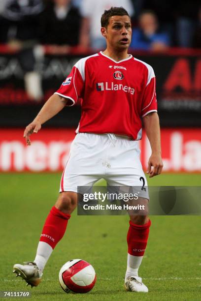 Luke Young of Charlton Athletic in action during the Barclays Premiership match between Charlton Athletic and Tottenham Hotspur at The Valley on May...