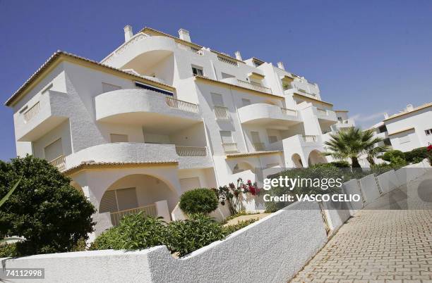 General view shows the apartment hotel building where Madelaine McCann disappeared in Praia da Luz, southern Portugal, 09 May 2007. Portuguese police...
