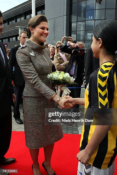 Princess Victoria of Sweden visits the Sports Centre at Bronby in Copenhagen, Denmark on May 9, 2007. King Carl XVI Gustaf, Queen Silvia and Crown...