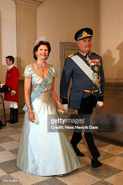 Queen Silvia of Sweden and Prince Consort Henrik of Denmark attend a gala event at the Christiansborg Palace on May 9, 2007 in Copenhagen, Denmark....