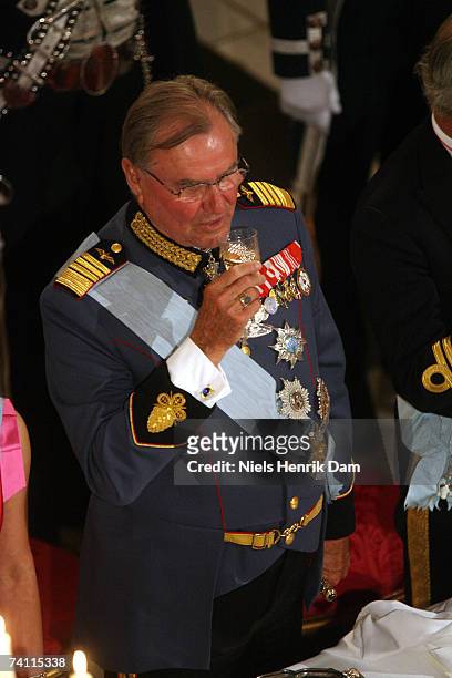 Prince Consort Henrik of Denmark attends a gala event at the Christiansborg Palace on May 9, 2007 in Copenhagen, Denmark. King Carl XVI Gustaf, Queen...