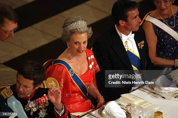 Princess Benedikte of Denmark attends a gala event at the Christiansborg Palace on May 9, 2007 in Copenhagen, Denmark. King Carl XVI Gustaf, Queen...