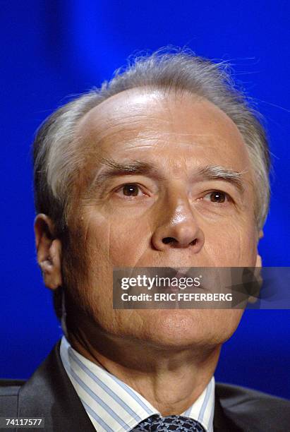 Vinci Chief Executive Officer Xavier Huillard is seen, 10 May 2007 during a stock holders general assembly in Paris. French construction and services...