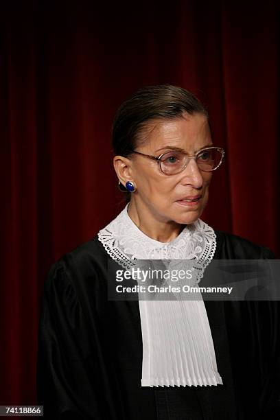 Associate Justice Ruth Bader Ginsburg poses for photographers at the U.S. Supreme Court October 31, 2005 in Washington DC. Earlier in the day U.S....