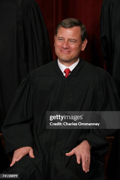 Chief Justice John G. Roberts poses for photographers at the U.S. Supreme Court October 31, 2005 in Washington DC. Earlier in the day U.S. President...