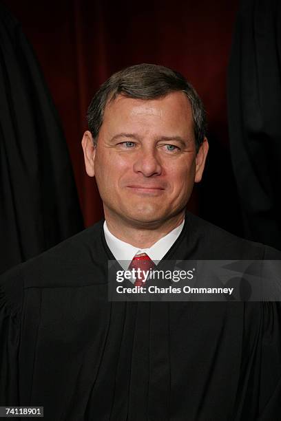 Chief Justice John G. Roberts poses for photographers at the U.S. Supreme Court October 31, 2005 in Washington DC. Earlier in the day U.S. President...