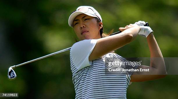 Sarah Lee of South Korea hits her approach on the 12th hole during Round 1 of the LPGA Michelob Ultra Open at Kingsmill May 10 in Williamsburg,...