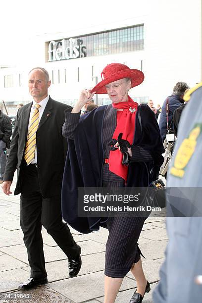 Queen Margrethe II of Denmark arrives at Field's, Scandinavia's largest shopping centre on May 10, 2007 in Copenhagen, Denmark. HRH King Carl XVI...